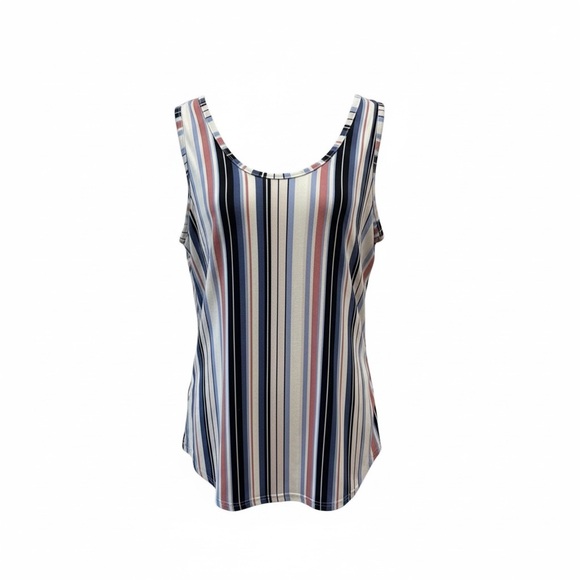 Kismet Tops - Kismet Striped Racerback Tank Top Size Large